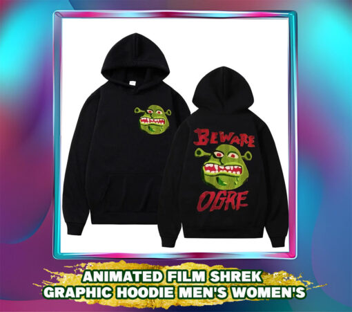 Animated Film Shrek Graphic Hoodie: Men's Women's Gothic Oversized Sweatshirt