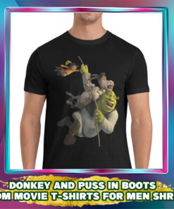 Donkey And Puss In Boots T-Shirts: Men's Vintage Cotton Tee