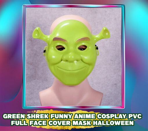 Green Shrek Cosplay PVC Mask: Full Face Halloween Party Mask