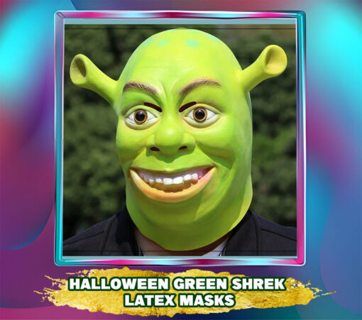 Halloween Green Shrek Latex Masks: Cosplay Party Mask