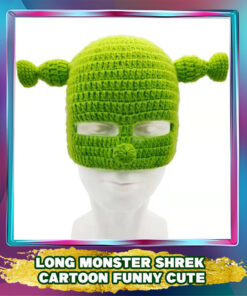 Long Monster Shrek Knitted Hat: Cute Woolen Winter Beanie