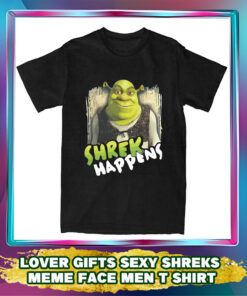 Lover Gifts Sexy Shreks Meme Face T-Shirt: Men's Cotton Tee, Short Sleeve