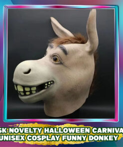 Animal Mask Donkey Headgear: Halloween Carnival Latex Cosplay Mask