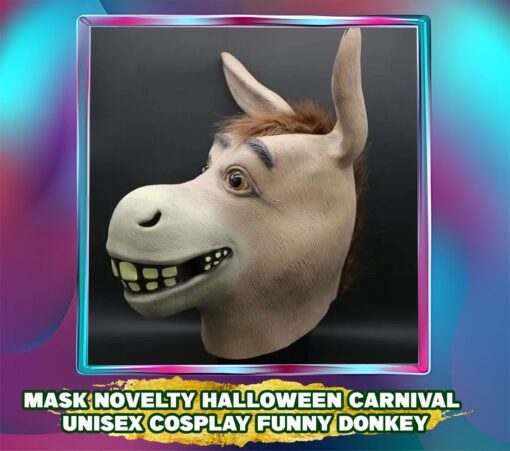 Animal Mask Donkey Headgear: Halloween Carnival Latex Cosplay Mask