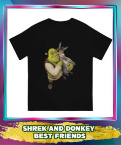 Shrek And Donkey Best Friends T-Shirt: Cartoon Movie Men's Graphic Tee