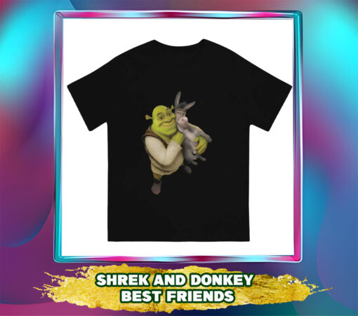 Shrek And Donkey Best Friends T-Shirt: Cartoon Movie Men's Graphic Tee