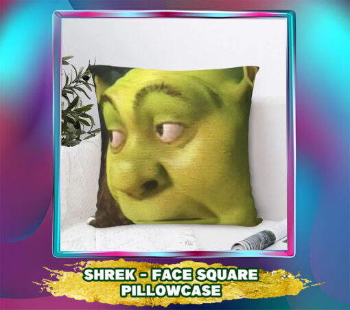 Shrek Face Pillowcase: Decorative Comfort Throw Pillow Cover, 50x50 cm