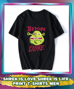 Beware Ogre Shreks Manga T-Shirts: Men's Shrek Is Love Crew Neck Tee