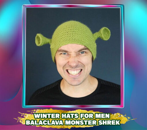 Winter Hats For Women Men: Shrek Wool Balaclava